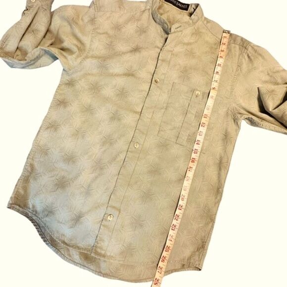 Pale Green Jhane Barnes Grandad or band Collar long sleeve shirt Size Small - Picture 8 of 11